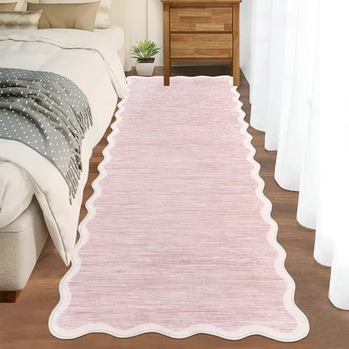 GarveeHome Tapis coureur lavable 2x6 po rose antidérapant