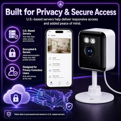 Gianteye 2K Indoor Security Camera (2-Pack), Dual-Band 2.4/5GHz WiFi Pet & Baby Monitor, AI Event Detection with Smart Search, Color Night Vision, 2-Way Audio, Human Detection, US App - image 7