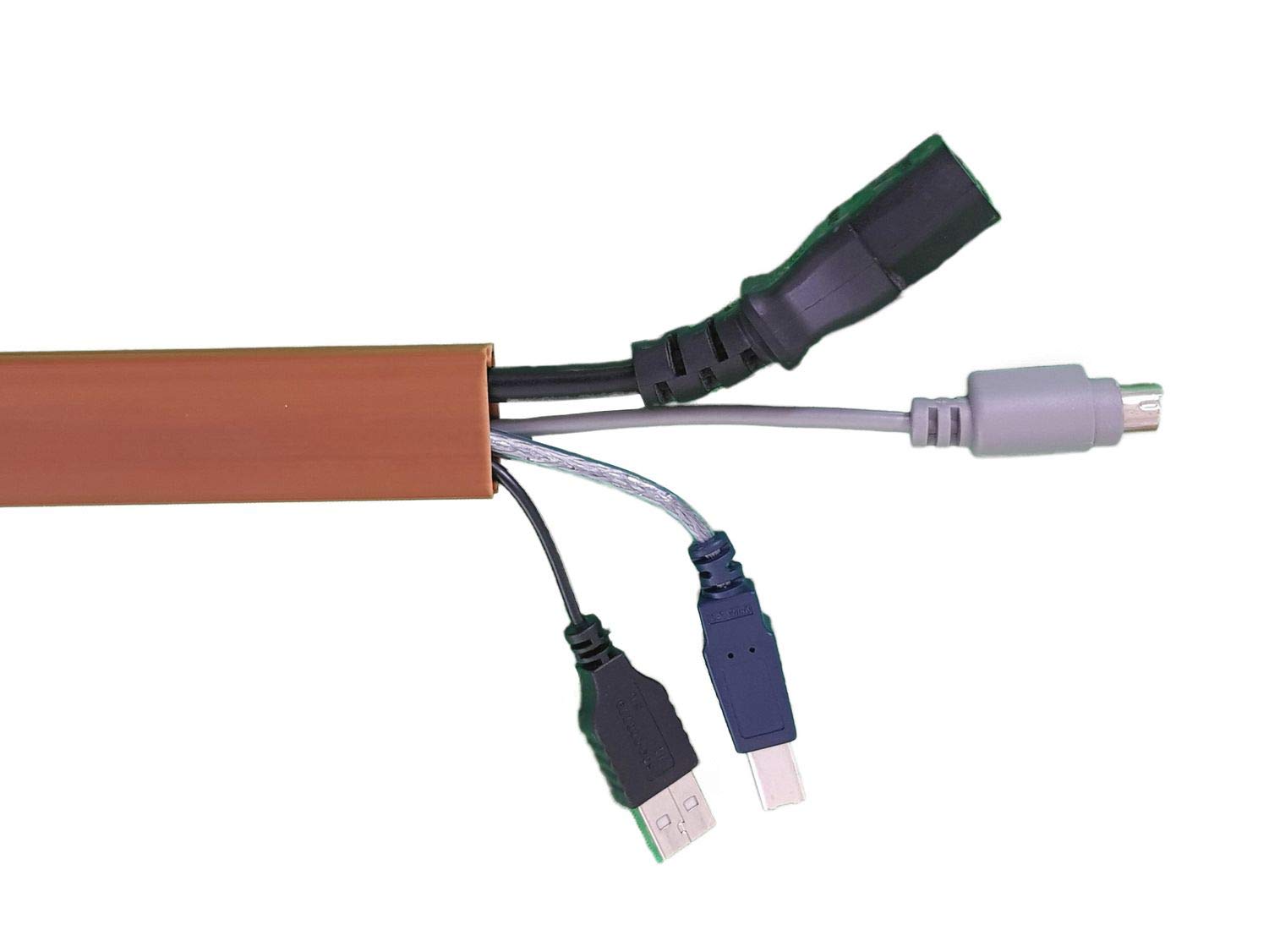 Kabelkanal Selbstklebend 19,1x11 Mm (Außenmaß), 1 M Länge, Aus PVC, Farbe Dunkelbraun Meliert – Für Saubere Kabelverlegung