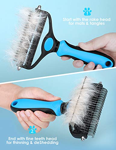 MalsiPree Pet Grooming Brush, 2 in 1 Deshedding Tool & Undercoat Rake Dematting Comb for Mats & Tangles Removing… - Image 7