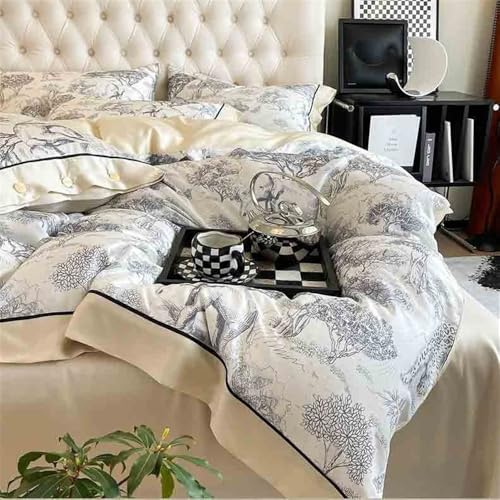 Ensemble de lit éléphant botanique parure de draps rose bien-être - 5