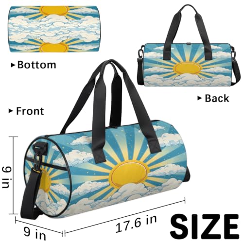 Scenery Sunrise Cloud Travel Gym Bag Waterproof Sport Dance Bag for Women Men Portable Gymnastics Duffel Bags Canvas Tote Carry on Handbag for Workout Overnight Weekender3