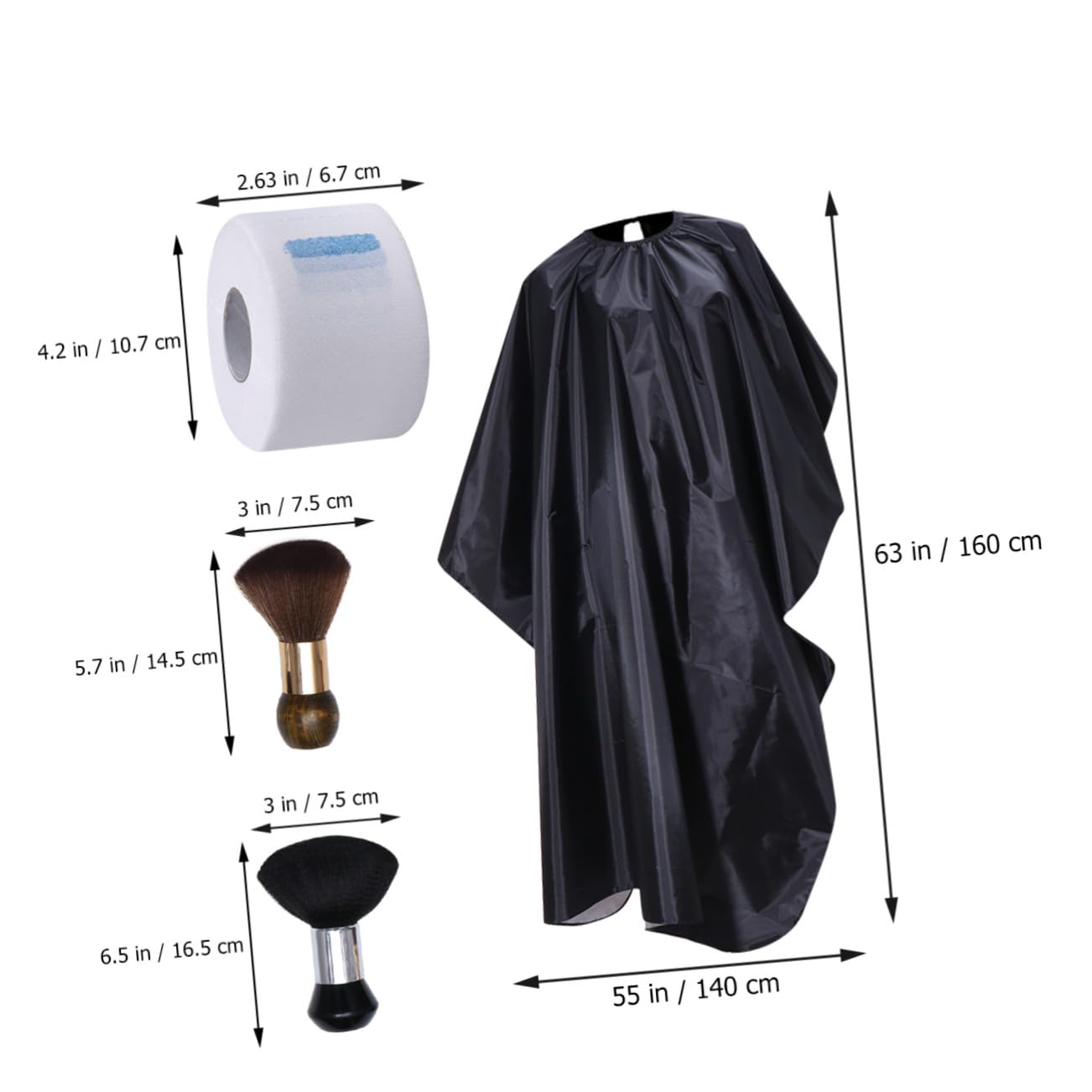 Gatuida Cape de Coiffure Cape pour Styliste Brosse Plumeau pour Cou Kit Outils Coupe Cheveux Bandes Couvre-nez