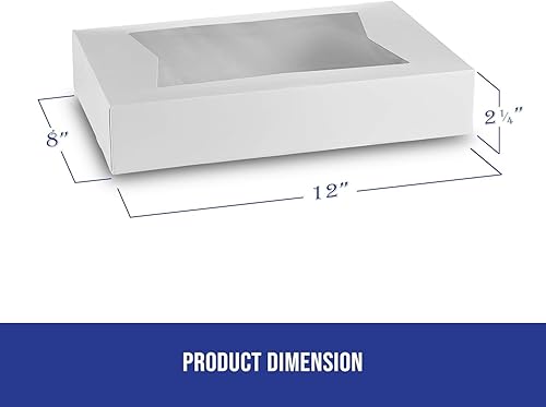 Miniatura 2 de MT Products White Chocolate Covered Strawberry Boxes - 12" x 8" x 2.25" (Pack of 25) Auto Pop-Up Bakery Boxes with Window - Made in USA