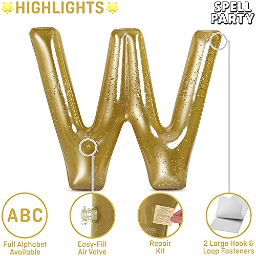 Xl Pool Party Decorations Inflatable Pool Float Single Letter By Spell Party – Large 60” Gold Alphabet Letter (W) Balloon Indoor Outdoor Decor For Beach Party And Backdrop Banner #TOP5