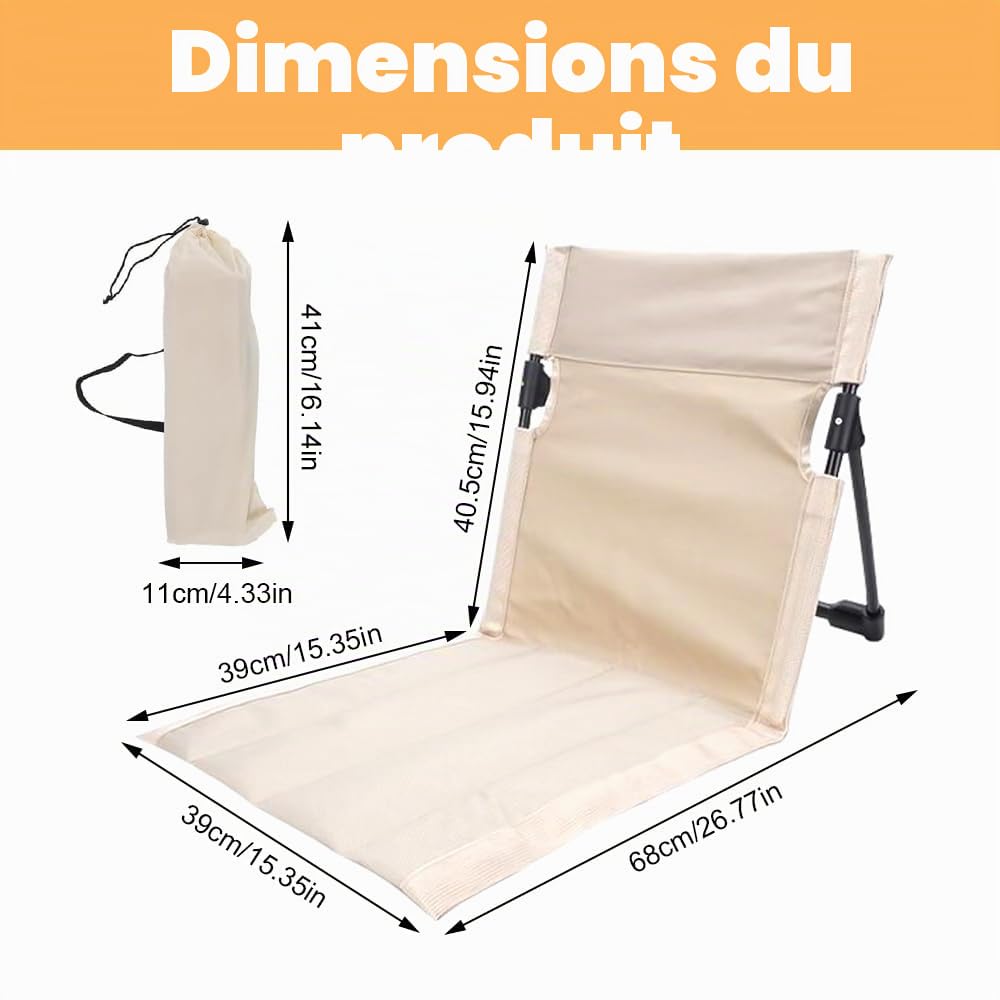Tapis De Plage avec Dossier, Oxford Tapis De Plage Pliable, Légère Matelas De Plage Pliable avec Sac de Transport, TChaise de Plage Tapis de Plage avec Dossier pour Jardin Camping Pique-Nique