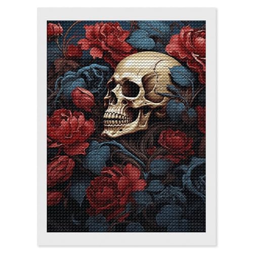 Kit peinture diamant 5D crâne 30x40 cm pour loisir créatif adulte