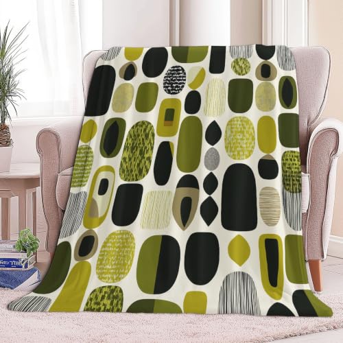 Couverture de Lit Flanelle Impression Douce Vert Olive 180x200