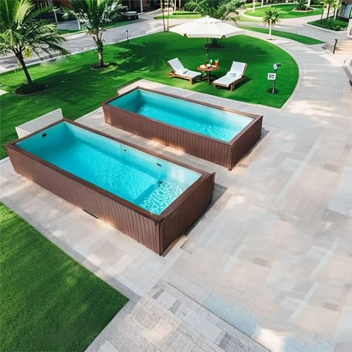 Contenedor de marco de acero para piscina, adaptable, colinas pequeñas, áreas urbanas, cubierta semienterrada, diseño duradero integrado