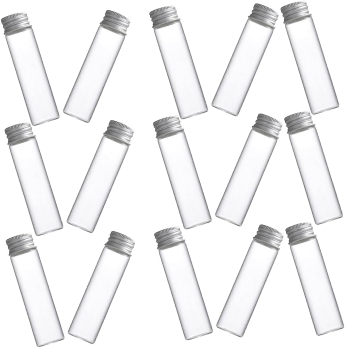 VALICLUD 30Pcs Clear Glass Sample Vials with Screw Caps Leak Tiny Jars for Liquid Storage DIY Crafts Party Favors and Jewelry Beads
