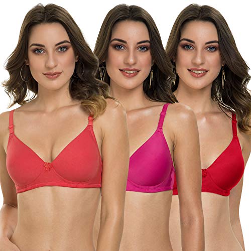 Image of Tweens - Heavily Padded Semi Push-Up Bra - Polyamide Fabric - 3 /4th Coverage, Wireless, Multiway Straps, Seamless - Everyday T-Shirt Bra
