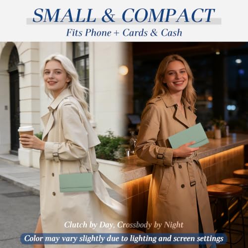 Image of U+U Small Crossbody Bags for Women, Cell Phone Purse Mini Clutch Bag with Removable Chain, Card Slots - Lightweight Purse