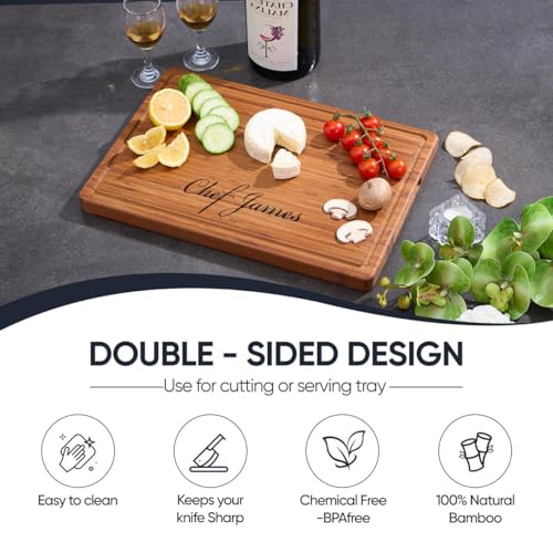 Tabla rectangular de cortar personalizada de bambú miniatura 6