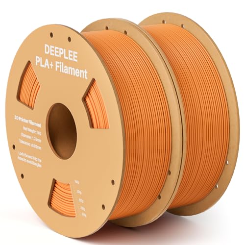 Image of PLA+ 1.75mm 3D Printer Filament, PLA Plus with Dimensional Accuracy + /- 0.02mm, Higher Strength and Toughness, Neatly Wound, No Clogging, Fits for Most FDM 3D Printers, 2 Pack 1kg Orange