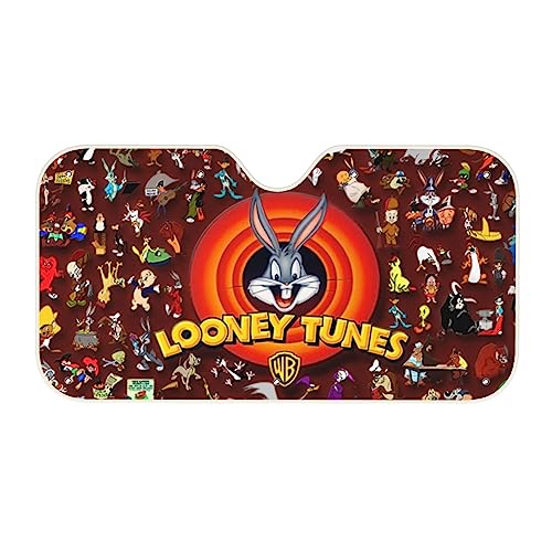 ルーニー・テューンズ 車 サンシェード 日除け フロントサンシェード 軽自動車 遮光 断熱 防熱 Uvカット 吸盤8個付 THEBEASTPIE 春夏秋冬用 オールシーズン 簡単取り付け 人気 車用品 キャラクター かわいい 雑貨 130*70 140*7