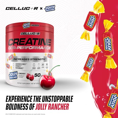 Image of Cellucor Creatine Powder, Jolly Rancher Cherry- Increases Strength, Lean Muscle Mass & Endurance, Micronized Creatine for Fast Absorption, 5g Creatine per Serving, 50 Servings