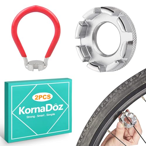 KornaDoz 2 Pcs 6-in-1 Bicycle Spoke Wrench Set, Hardened Steel