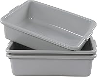 Vista 1 de Caja de bañera de autobús comercial de 13 L, paquete de 3 tinas para lavabo, color gris