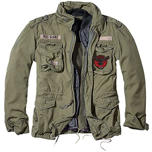 Herren M65-Giant Jacke Odins Raben mit Thors Hammer nordische Mythologie Krieger