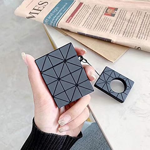 J&S Apple Aorpods 1 & 2 Case Soft Silicon/Hard Cover Shockprrof Non-Slip Protective Charger Case #26-4.[Cube-Gray] Cover