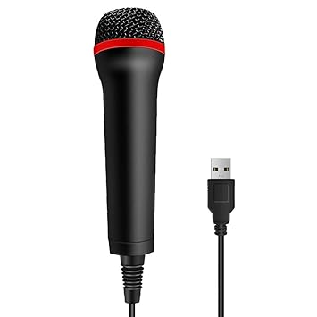 TPFOON 4M 13FT Wired USB Microphone for Rock Band, Guitar Hero, Lets Sing - Compatible with Sony PS2, PS3, PS4, PS5, Nintendo Switch, Wii, Wii U, Microsoft Xbox 360, Xbox One and PC