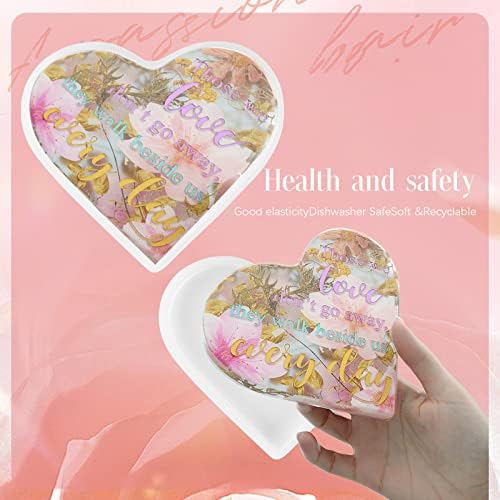 Resin Moulds Heart 4 Pieces Sign Molds Heart Memorial Epoxy Resin Moulds Condolence Grief Signs Silicone Casting Molds, DIY Craft Silicone Moulds for Making Resin Casting Crafts Decoration
