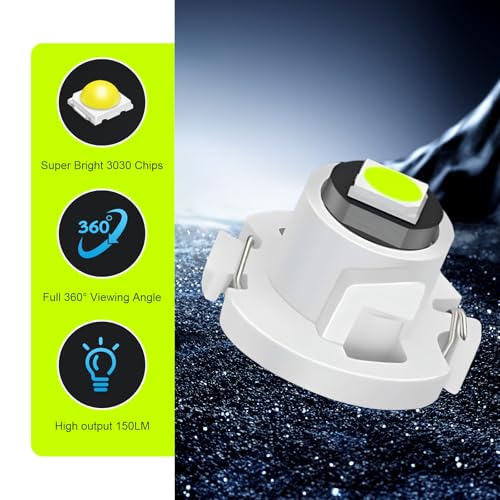 Image of 10 PCS Car T4.2 LED Bulbs, 12 V 3030 SMD High Brightness Dashboard Indicator Light, Plug and Play Wide Angle HVAC Climate Control Bulb, Interior Lighting Replacement for Car (Blue)