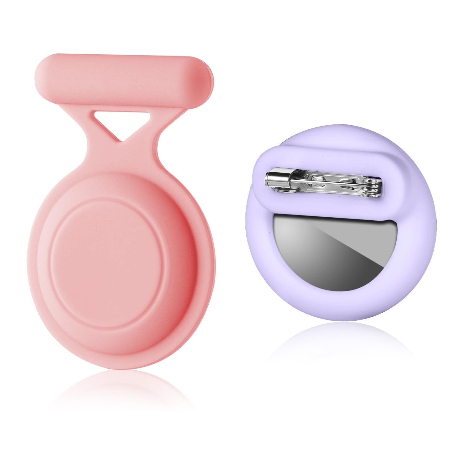 2pcs Hidden Kids Holder for Airtag Silicone Case with Safety Pins Waterproof Drop-Proof Holder Cover Compatible with Apple Air Tag for Elderly Suitcases Pack Backpacks Pets Clothing (Purple