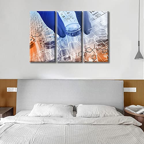 Image of TUMOVO Young Scientist Poster Wall Decor 3 Piece Poster Clinical Laboratory Art Prints Wall Decor Living Room Medical House Decor Stretched and Framed Ready to Hang (36 inch Wx24 H)