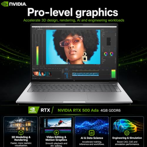 Image of HP ZBook 8 G1i Laptop, 16 inch FHD+, NVIDIA RTX 500 Ada 4GB, Intel Ultra 7 255H