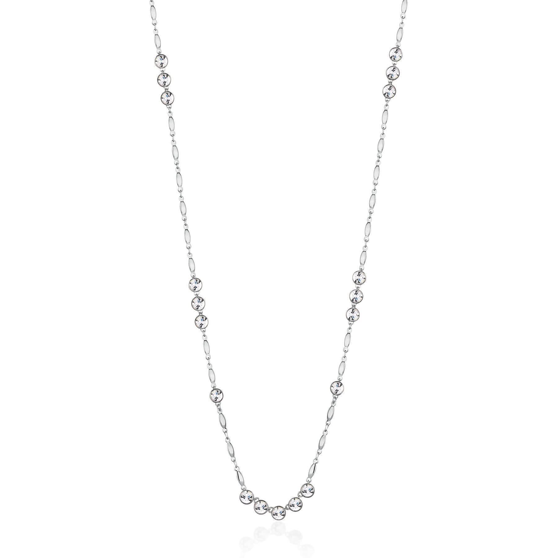 Brosway Collana Donna, Collana Lunga in Acciaio e Cristalli | Collezione Affinity - BFF154