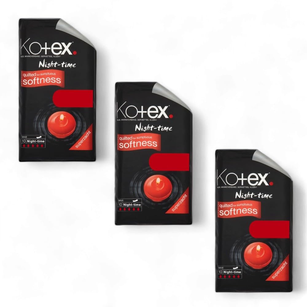 Maxi Night Time Sanitary Towels 3x10 Pack Without Wings