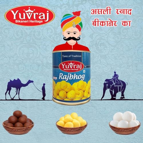 Image of YUVRAJ Cham Cham & Rajbhog kesar (saffron) Sweets combo pack (1 KG x 2)
