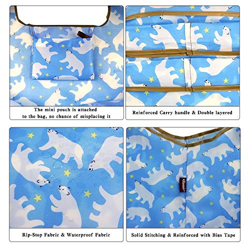 Ravmix 5 Pack Reusable Bags for Shopping, 55LBS XX-Large Capacity Cloth Tote Bags, Foldable Reusable Grocery Bags with Pouch, Heavy Duty and Machine Washable - Thumbnail 4