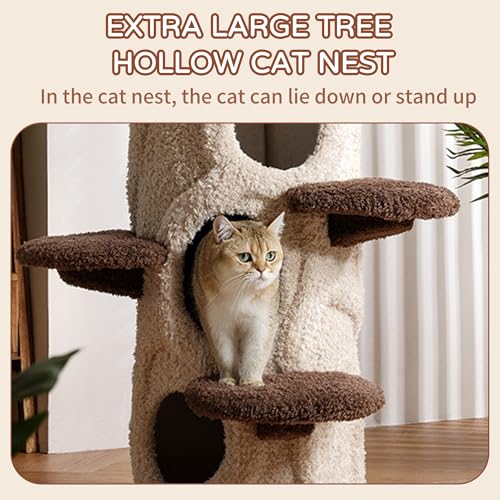 Árbol rascador de madera para gatos, 15x15x45 pulgadas miniatura 4