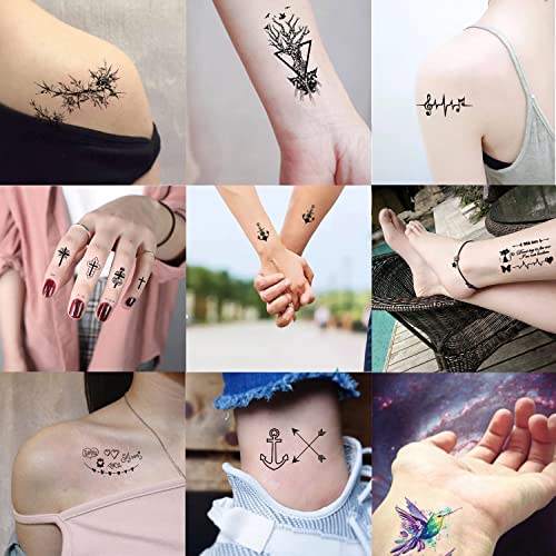 64 Sheets Of Flower And Butterfly Temporary Tattoos For Women And Girls - Adhesive Fake Tattoo Stickers For Arm, Hand, Face, And Finger Decoration #TOP3