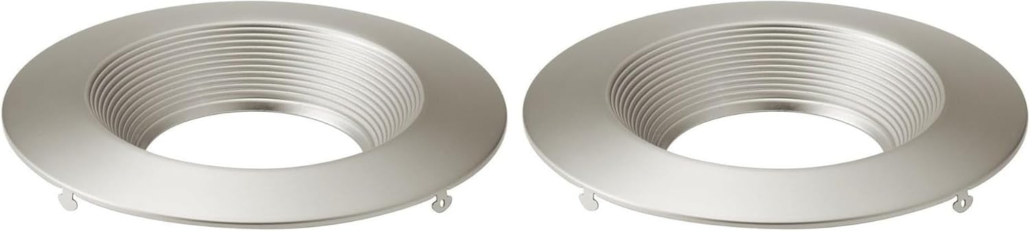 Kichler Direct-to-Ceiling Recessed Decorative Trim, Round Brushed Nickel, Use with DTC 6" Round Recessed Fixtures, (7.5" W, 1.25" H), DLTRC06RNI