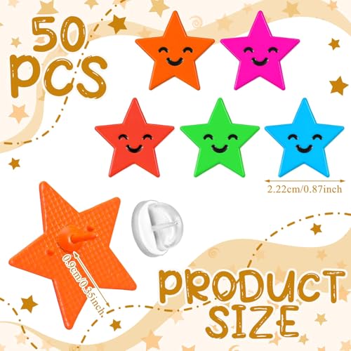Image of Lyrow 25 /50 /100 /150 /300 Pcs Gold Star Pins Bulk golden Metal Y2k Motivational Pins for Patriotic Veterans Day Bckpack Brooch Lapel