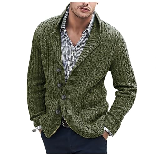 Oversized Cardigan Sweaters for Men Button Down Long Sleeve Cable Knitted Sweaters Fall Winter Soft Active Sportswear