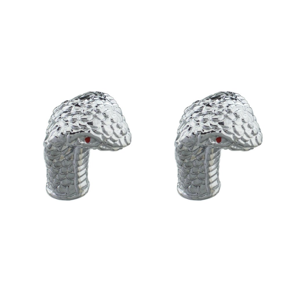 Fenix Cobra Snake Schrader Bike Valve Caps Chrome (Chrome)