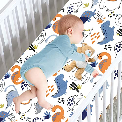 2 x Cot Fitted Sheets 120 x 60cm, Car+dinosaur - Image 4