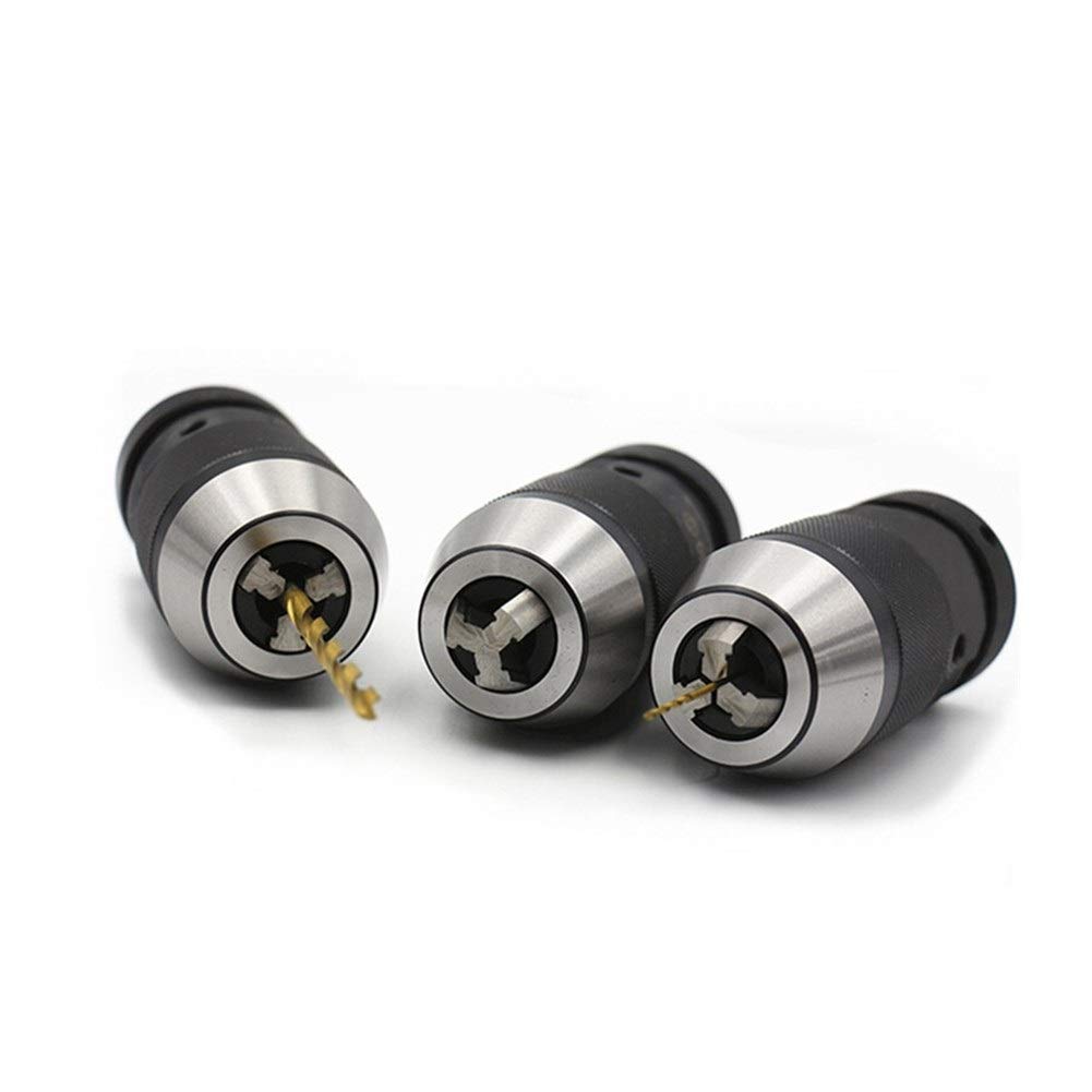 Adaptador de perforación de taladro de taladro rápido B10 B12 B16 B18 B22 JT6 JT33 Chuck portabrocas autoajustable Taladro sin llave Chuck Chuck cono del taladro de potencia (Color : B12(1MM 10MM))