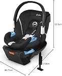 Cybex Aton 2 Infant Car Seat – Slim Fit, Ultra Lightweight, SensorSafe Technology, Load Leg Base, Travel System Compatible, Lavastone Black