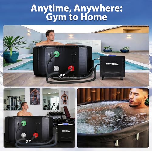 Upgrade 1/2 HP Cold Plunge Chiller, Ice Bath Water Chiller for Cold Plunge Tubs, Built-in Filter & Pump, Insulated Hoses, Remote Control, Energy-Efficient, and Ideal for Daily Home Use