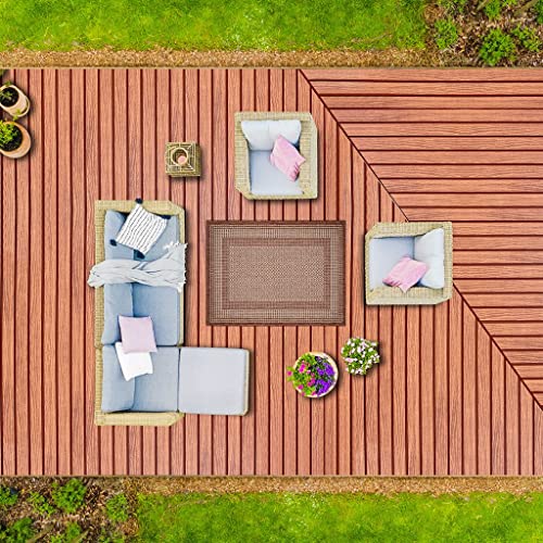 Benissimo Indoor Outdoor Rug Tile Collection Non-Skid, Natural Sisal Woven And Jute Backing Area Carpet For Living Room, Bedroom, Kitchen, Entryway, Hallway, Patio, Farmhouse Decor 4X6, Brick #TOP3