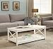 White Finish X-Design Wooden Cocktail Coffee Table Shelf
