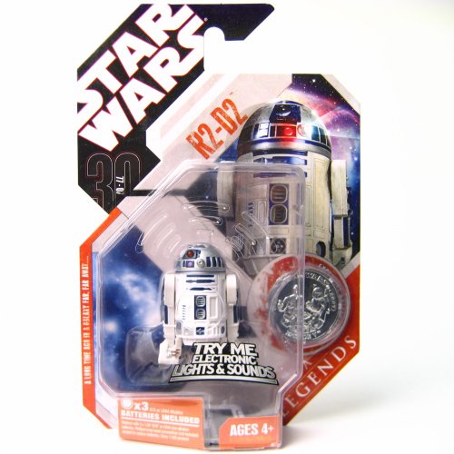 Star Wars Basic Figure R2-D2 w/ Electronic Light and Sound - 30th Anniversary TAC Saga Legends w/ Coin