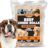 Premium Beef Cheek Rolls for Dogs 5-7" - (3-Pack) Long Lasting, Safe & Natural Rawhide Alternative Chews, Ideal for Large Dogs & Aggressive Chewers, Supports Dental Health & Digestion