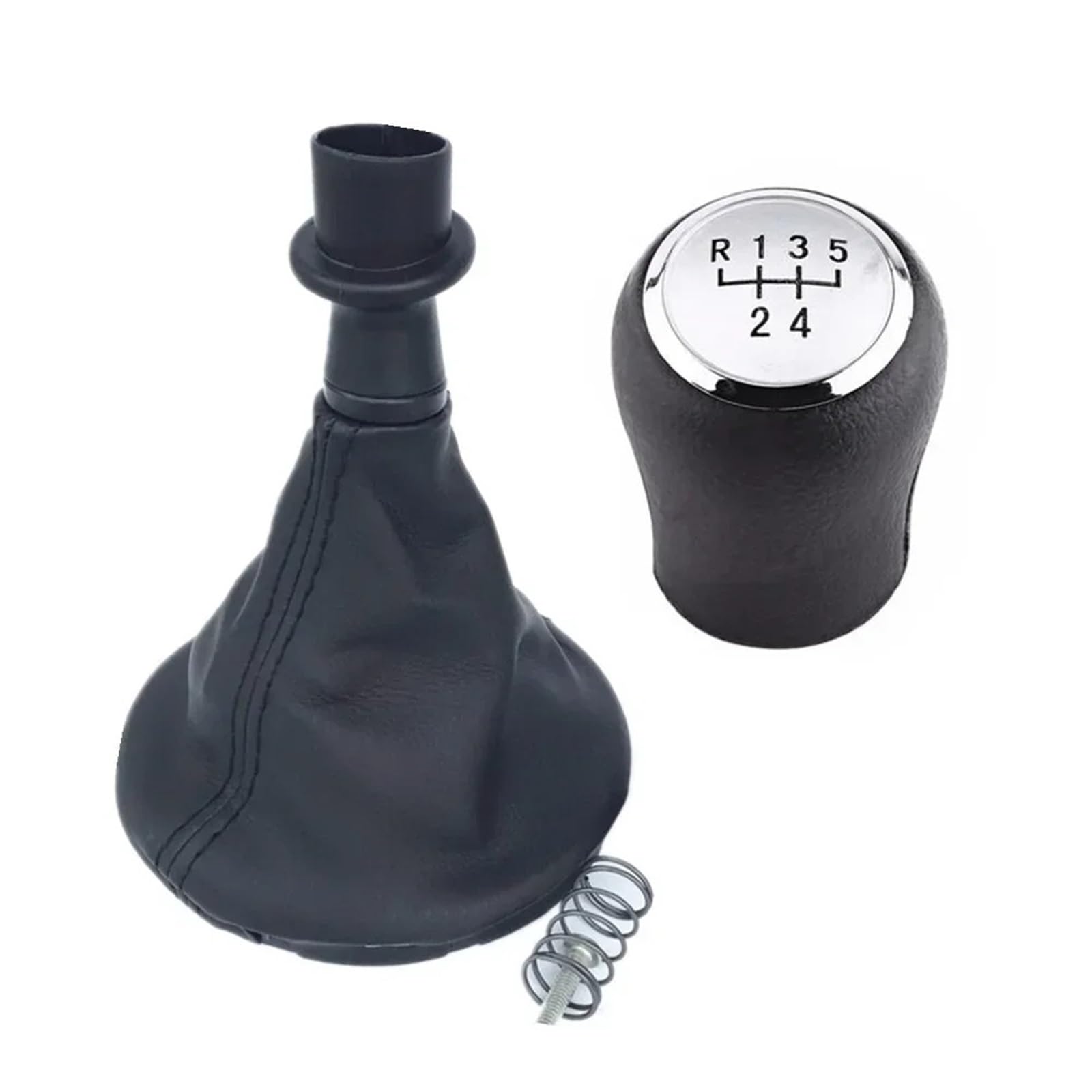 Jxewmtmc for VW for Transport T5 T5.1 2004-2015 Car Gear Shift Knob 5 Speed Lever Stick Gaiter Boot Cover Gear Stick Shift Cover(Silver 5 Speed)