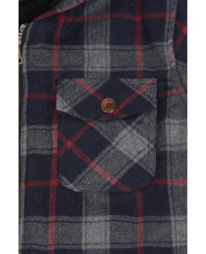 Image of ZENTHACE Boys Sherpa Fleece Lined Flannel Jacket